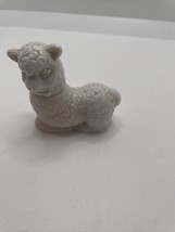 Vintage Avon Lamb Perfume Bottle White Milk Glass Figurines 1970s - $6.80