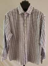 Jos A Bank Blue Brown &amp; White Plaid Button Down Shirt Mens Size XL - $19.79