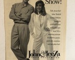 John &amp; Leeza From Hollywood Tv Show Print Ad Vintage John Tesh Leeza Gib... - $5.93