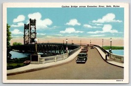 Bath Maine Carlton Bridge Across Kennebec River ME Postcard E31 - £3.71 GBP