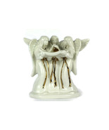 Mikasa Holiday Elegance Porcelain White Gold Trim Angel Trio 7&quot; Tall - $22.76