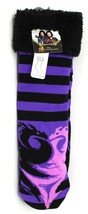 Disney Descendants Slipper Socks Purple/Black Child Size 9-11 Faux Fur Lined NEW - £8.85 GBP
