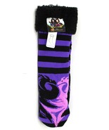 Disney Descendants Slipper Socks Purple/Black Child Size 9-11 Faux Fur L... - £8.69 GBP