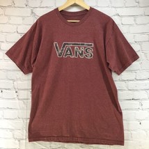Vans T Shirt Mens Sz L Maroon Dark Red Logo Spell Out - $14.84