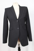 Theory 6 Black Wool Stretch Andre Tailor 2-Button Peak Lapel Blazer Jacket - £21.19 GBP