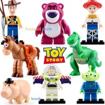 8pcs/set Toy Story Pixar Woody Bullseye Hamm Rex Lotso Bear Minifigures Toy - £14.91 GBP