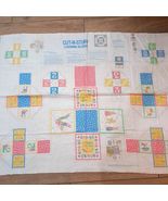Vintage Wamsutta Craft Fabric Panel Cut-N-Stuff Learning Blocks baby pastel - $557.18 MXN