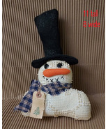 Vintage Chenille Snowman Shelf Sitter Homespun Scarf Weighted Bottom 11 ... - £18.87 GBP