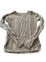 Old Navy Womens Cable Knit Pullover Sweater Biege Tan Scoop Neck Size XS... - £9.54 GBP