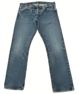 Polo Ralph Lauren Jeans Men 36X32 The Varick Distressed Blue Slim Straig... - $36.17