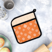 Snowflake with Orange Background Pot Holder with Pocket - £16.11 GBP