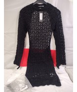 New, Nasty Gal AGG04158-105-18 Crochet Knitted Open Back Black Mini Dress - £23.40 GBP