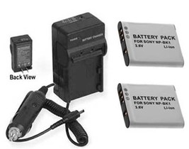 Two 2 Batteries + Charger For Sony MHS-PM1V MHS-PM5L MHS-PM5P MHS-PM5V MHS-PM5W - £28.17 GBP