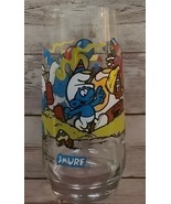 Vintage ~ Peyo ~ One (1) Papa &quot;SMURF&quot; ~ 1983 ~ Clear Beverage Drinking G... - $552.31 MXN