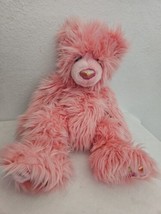 Russ Serena Pink Bear Plush Stuffed Animal Shaggy 17&quot; Shiny Nose Feet - £35.20 GBP