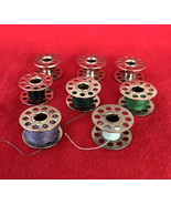 8 Vintage 10-Hole Metal Sewing Machine Bobbins - $185.14 MXN