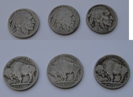 Buffalo Nickels....low grade....1916-s, 1920-s, 1923-s...San Francisco Mint--B - £9.51 GBP