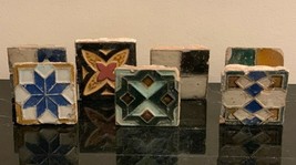 Old Geometric Ceramic Tiles Set of 7 - $276.21