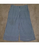 NYDJ Pull-On Cropped Pants 1X Blue Geometric Print Drawstring Elastic Capri Flow - $34.60