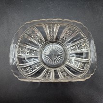 Vintage Anchor Hocking Indiana Glass Mid Century Curved Glass Basket-Typ... - $18.78