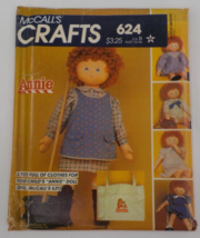 MCCALLS CRAFTS PATTERN #624 ANNIE DOLL CLOTHES SHOES TOTE BAG IRON-ON UN... - $11.99