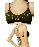 Becca Quest Bralette Bayleaf Removable Cup Bikini Top Swimwear (Size: La... - £15.63 GBP
