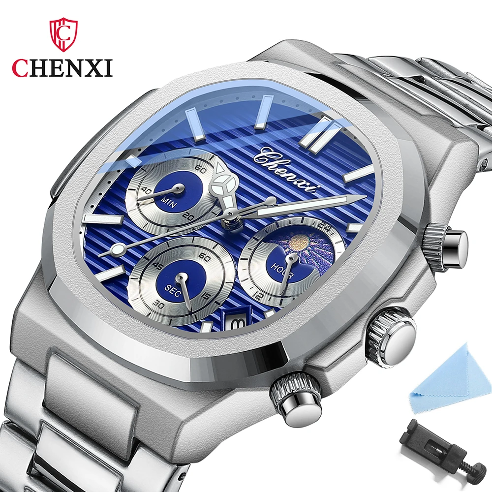 New Mens Watches Top Brand Luxury Stainless Steel Chronograph Watch for ... - £27.20 GBP