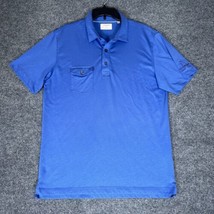 Linksoul Shirt Mens L Blue Short Sleeve Tempus Fugit Golf Luxury Cotton Adult - £13.14 GBP