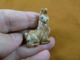 Y-LLA-SI-15) baby red LLAMA carving SOAPSTONE stone PERU FIGURINE I love... - $8.99