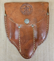 Boy Scouts BSA Utensil Kit Leather Schrade Vintage Mess Folding Case Pouch - $65.09