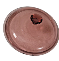 Pyrex Corning Visions Cranberry Glass Lid V-1-C for 1 Qt Pot or Casserole Ribbed - £7.60 GBP