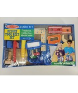 Melissa &amp; Doug Deluxe Tool Belt Toy Set 5 Wooden Tools 8 Building Pieces... - €15,70 EUR