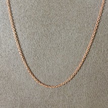 Women&#39;s Necklace 9k Rose Gold Cable Chain Length 17.72 inch Width 1 mm - £70.04 GBP