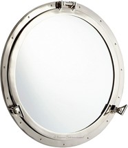 24&quot; Canal Boat Porthole Window Mirror Nickel Finish Ship Window Home Wal... - £134.52 GBP