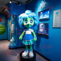 Blue Irish Flag mascot costume character dressed with a Romper and Hair clips - $1,209.00