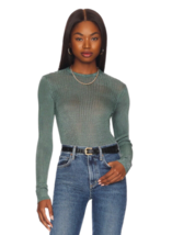 Free People  Shirt Top Womens Small Jade Green H2O Crew Pullover MSRP $98 NWT - £34.42 GBP