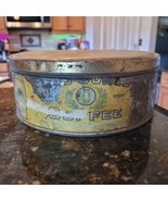 Antique Tin Litho Old Judge Coffee Owl Can Cookie Cake Advertisement Emb... - $2,270.47 MXN