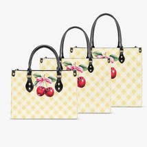 Women&#39;s Tote Bag - Rockabilly - Cherries Lemon Plaid - £47.35 GBP+
