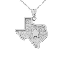 925 Sterling Silver Texas Lone Star Map Silhouette Pendant Necklace - £26.56 GBP+