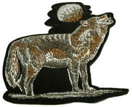 Wolf Howl at the Moon Patch Embroidered Iron on Large Back Piece 8 Inch Howling - £28.26 GBP