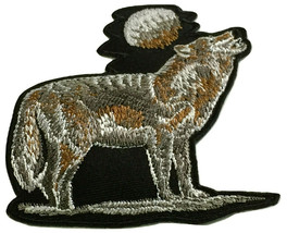 Wolf Howl at the Moon Patch Embroidered Iron on Large Back Piece 8 Inch Howling - £26.99 GBP