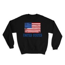 United States : Gift Sweatshirt Distressed Flag Patriotic Expat Country - $28.95