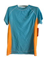 Oxide Women&#39;s Short Sleeve Rashguard Blue/Orange, Medium - £14.78 GBP