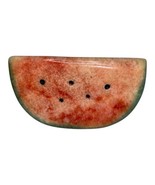 Vintage Italian Alabaster Hand Carved  Watermelon Slice Paperweight Red ... - $13.10