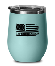 Joe Biden Wine Glass Let&#39;s Go Brandon Flag, Republican Teal-WG  - £21.72 GBP