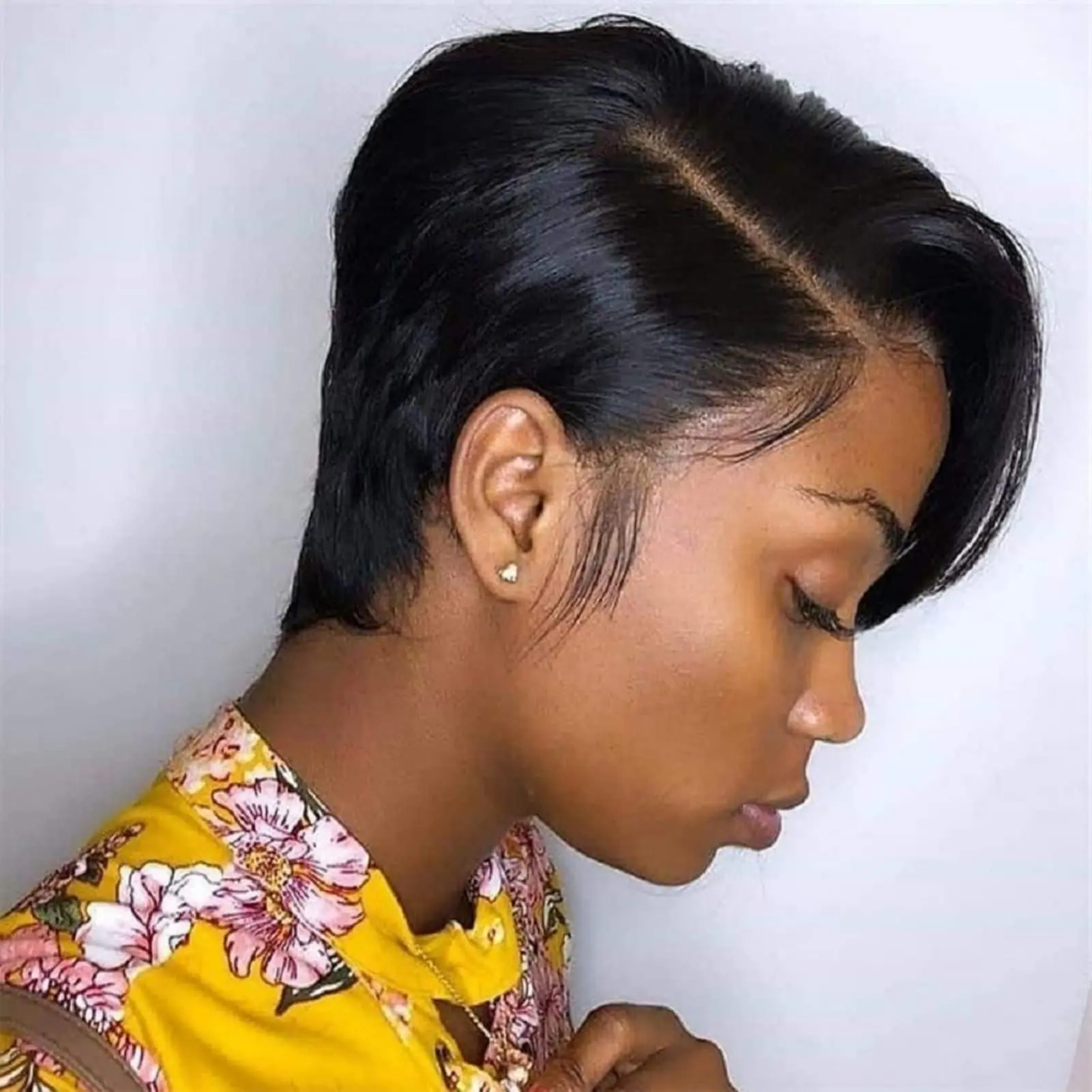 Pixie Cut Wig Human Hair Wigs For Black Women Cheap Brazilian Pixie Cut Wig B - £42.02 GBP