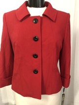 Tahari ASL Blazer Red 4 Button 3/4 Sleeve Fully Lined Size 8 NWT $129 - £37.53 GBP