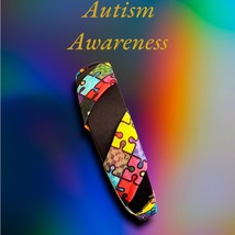 Black Satin Autism Awareness Headband - $13.99
