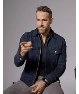 Ryan Reynolds Blue Cafe Racer Leather Jacket for Men Pure Suede Custom Made - £116.42 GBP