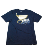 St. Louis Blues Reebok NHL Script Team Logo Hockey T-Shirt  Blue  Medium - £15.97 GBP